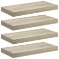 vidaXL Plávajúce nástenné police 4 ks, dubové 50x23x3,8 cm, MDF