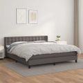 vidaXL Boxspring posteľ s matracom sivá 180x200 cm umelá koža