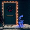 vidaXL Vianočná sieťovinová dekorácia so sobom 306 LED 60x24x89 cm