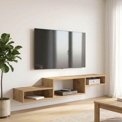 vidaXL Nástenný TV kabinet Nástenná montáž Dub artisan