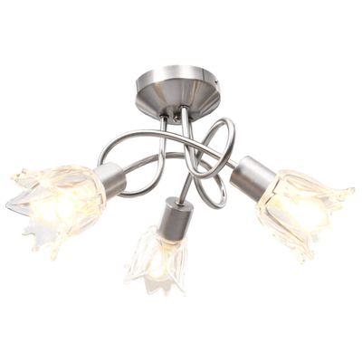 vidaXL Stropná lampa+sklenené tienidlá na 3 žiarovky E14, tulipán