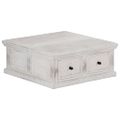 vidaXL Konferenčný stolík, biely 70x70x30 cm, mangový masív