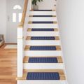 vidaXL Samolepiace schodové rohože 15 ks 65 x 21 x 4 cm Non-Slip Modrá