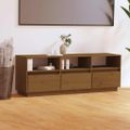 vidaXL TV skrinka medovo-hnedá 140x37x50 cm masívna borovica