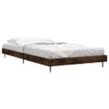 vidaXL Posteľný rám bez matraca dymový dub 100x200 cm kompozitné drevo