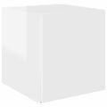 vidaXL Príručný stolík lesklý biely 33x33x34,5 cm drevotrieska