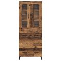 vidaXL Highboard Staré drevo 69,5 x 34 x 180 cm Kompozitné drevo