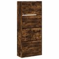 vidaXL Botník so 4 výklopnými zásuvkami dymový dub 80x34x187,5 cm
