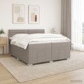 vidaXL Posteľ boxspring s matracom Sivohnedá 200 x 200 cm Látka