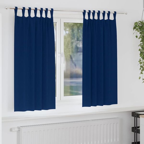 vidaXL Záclony na zatemnenie s krúžkami 2 pcs Tmavomodrá 175 x 140 cm