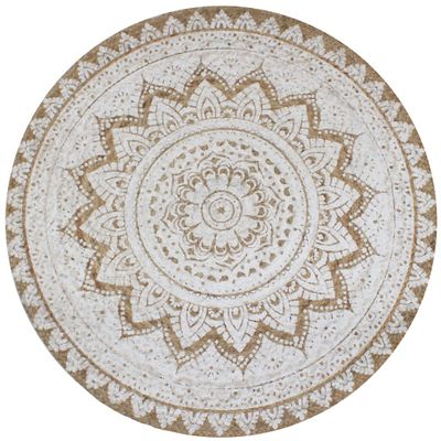 vidaXL Pletený koberček z juty, 90 cm, okrúhly