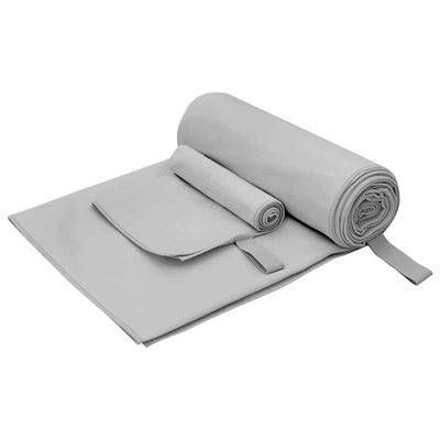 vidaXL Sada športových uterákov 2 pcs Sivá látka