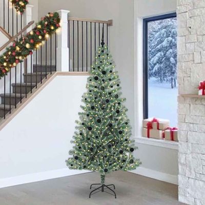vidaXL Umelý vianočný stromček, snehom obalený, s LED svetlom 240 cm