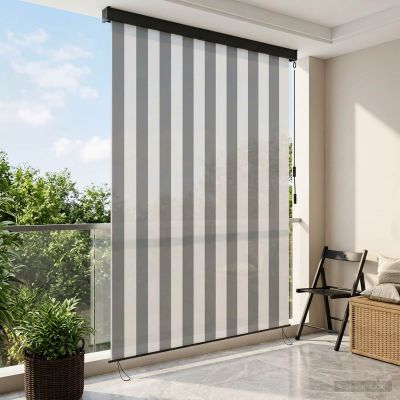 vidaXL Roleta Antracitová a biela 140 x 250 cm Textil a hliník
