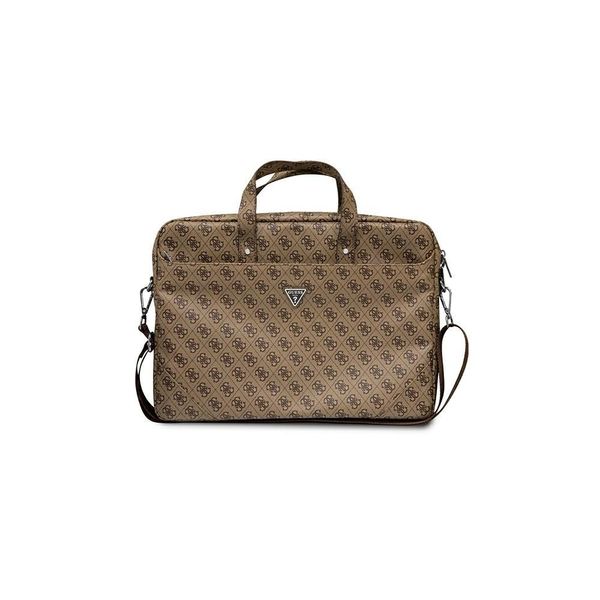 Kabelka Guess na notebook GUCB15P4TW 15 / 16" hnedá Saffiano Hot Stamp