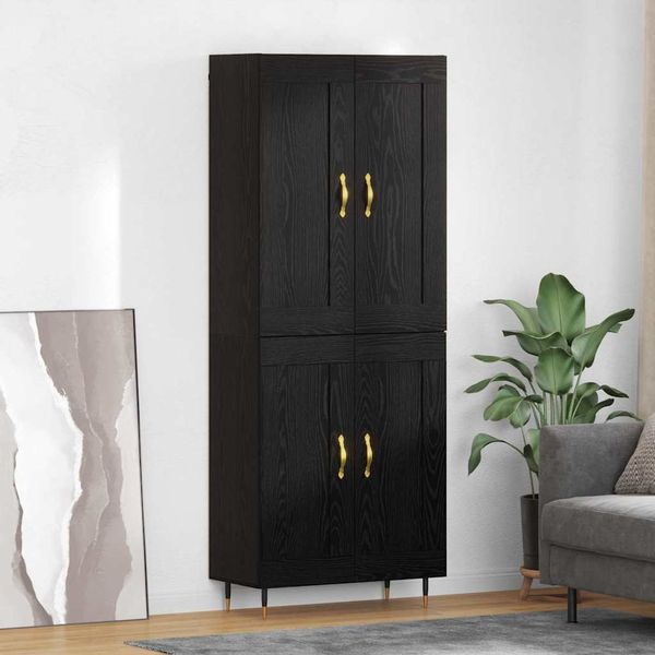 vidaXL Highboard Čierny dub 69,5 x 34 x 90 cm Kompozitné drevo