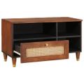 vidaXL TV skrinka Hnedá 80 x 33,5 x 46 cm Masívne mango drevo