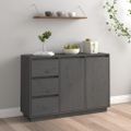 vidaXL Komoda sivá 111x34x75 cm borovicový masív