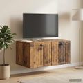 vidaXL Nástenná TV skrinka Nástenný Staré drevo 59,5 x 41 x 30 cm