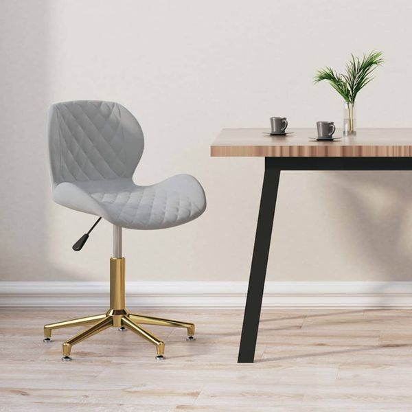 335040 vidaXL Swivel Dining Chair Light Grey Velvet