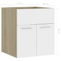 vidaXL Skrinka pod umývadlo biela+sonoma 41x38,5x46cm kompozitné drevo