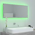 vidaXL Kúpeľňové zrkadlo s LED, betónovo sivé 100x8,5x37 cm, akryl