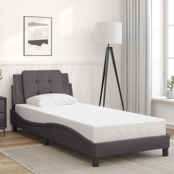 vidaXL Rám postele bez matraca Zadar sivý 90x200 cm umelá koža