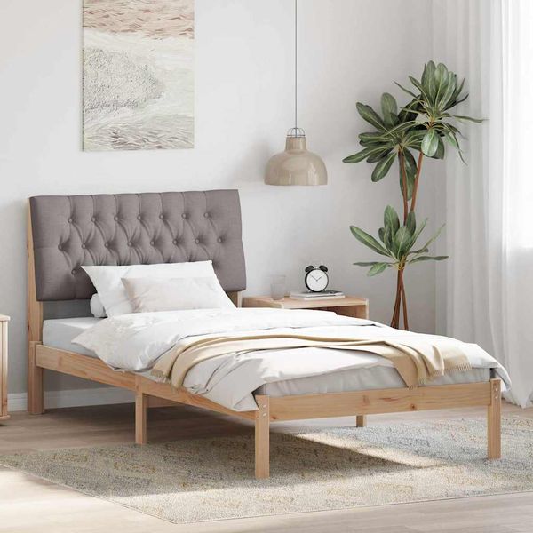 vidaXL Rám postele s čalúneným čelom Hnedá 100 x 200 cm