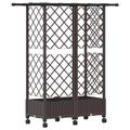 vidaXL Vyvýšený záhon s mriežkou a strechou Hnedá 124 x 40 x 127 cm PP
