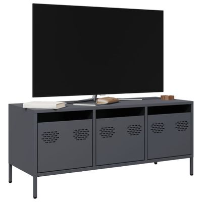 vidaXL TV skrinka antracit 101,5x39x43,5 cm oceľ valcovaná za studena