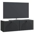 vidaXL Nástenná TV skrinka Čierna 98 x 31 x 30 cm Kompozitné drevo