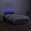vidaXL Posteľ boxsping s matracom a LED tmavosivá 120x200 cm látka