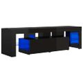 vidaXL TV skrinka s LED svetlami, lesklá čierna 140x36,5x40 cm