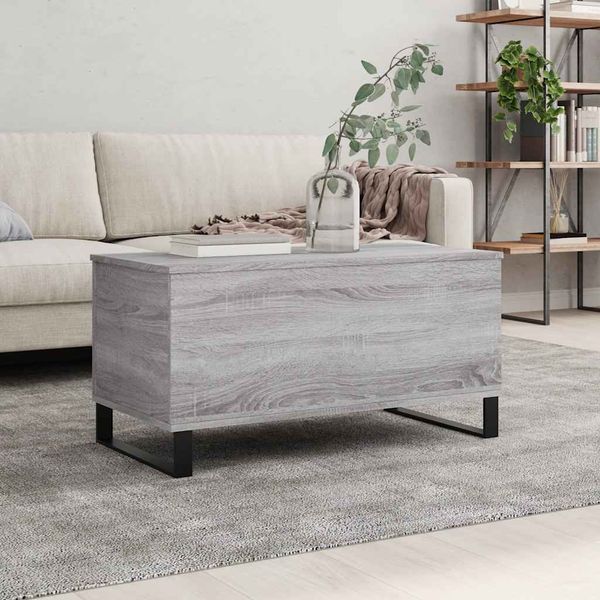 vidaXL Konferenčný stolík sivý sonoma 90x44,5x45 spracované drevo