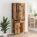 vidaXL Highboard Staré drevo 69,5 x 34 x 180 cm Kompozitné drevo