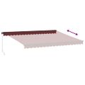 vidaXL Ručne zaťahovacia markíza s LED vínová 450x350 cm