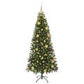 vidaXL Umelý vianočný stromček s 300 LED-i Zelená 180 cm PE a PVC