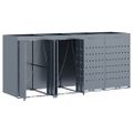 vidaXL Úložisko na 4 koše Wheelie Svetlosivá 272 x 77,5 x 121,5 cm