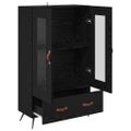 vidaXL Highboard Čierny dub 69,5 x 31 x 115 cm