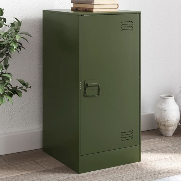 vidaXL Komoda olivovozelená 34,5x39x73 cm oceľ