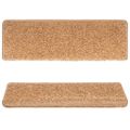 vidaXL Schodové rohože 15 ks 65x21x4 cm béžové s obdĺžnikovým okrajom