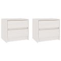 vidaXL Nočné stolíky 2 ks biele 40x30,5x35,5 cm borovicový masív