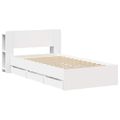 vidaXL Posteľový rám s úložným priestorom a čelom Biela 80 x 200 cm