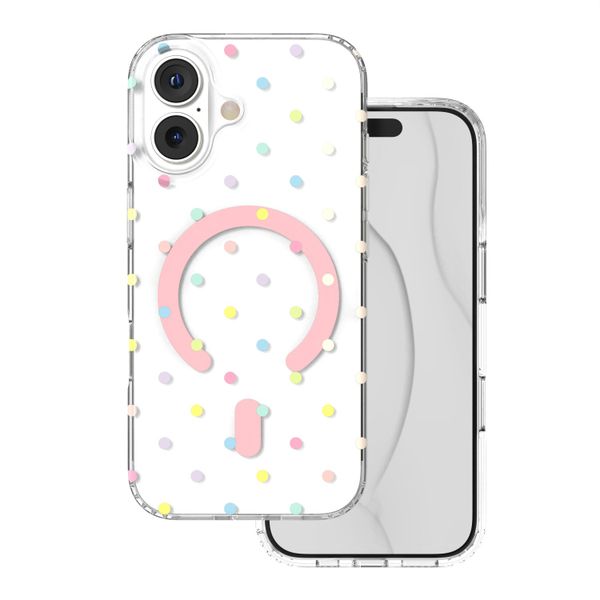 Bubble Dots Mag puzdro pre iPhone 17 6,3'' biele