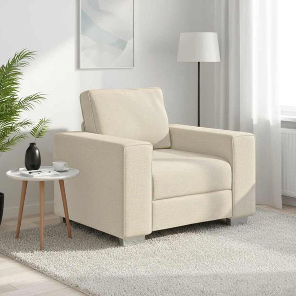 vidaXL Sofový kreslo Béžová 100 cm Ľanová zmes