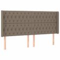 vidaXL Čelo postele s LED sivohnedé 183x16x118/128 cm látka