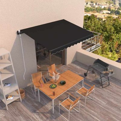 vidaXL Automatická zaťahovacia markíza 350x250 cm antracitová