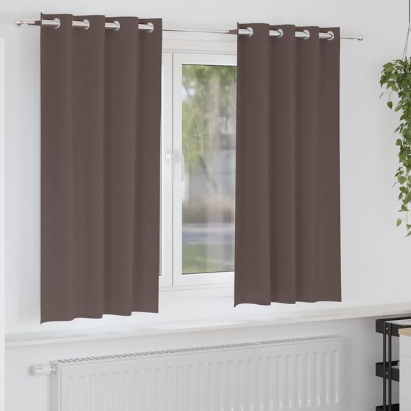 vidaXL Záclony na zatemnenie s krúžkami 2 pcs Tmavohnedá 175 x 140 cm