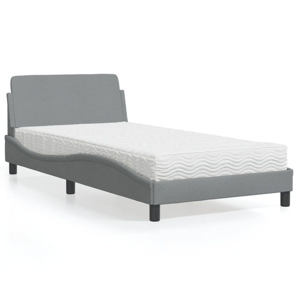 vidaXL Posteľ s matracom Dover bledosivá 100x200 cm látka