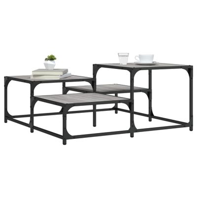 vidaXL Konferenčný stolík sivý sonoma 87,5x87,5x40 cm kompozitné drevo